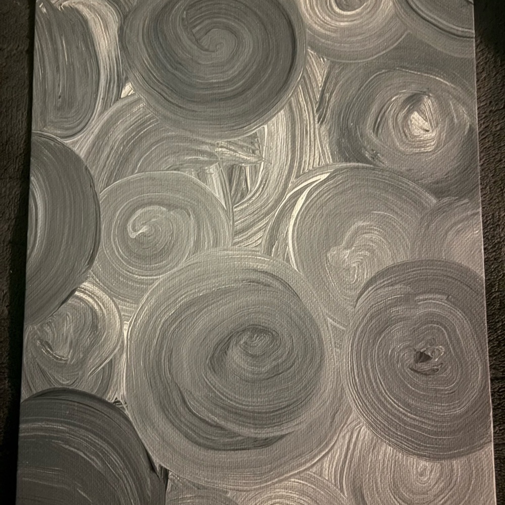 Abstract Gray Swirl Painting